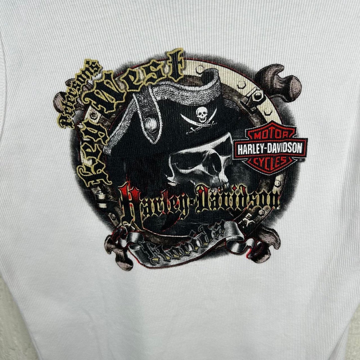 2000s Harley Davidson Key West Grunge Skull Women’s Tank (L)