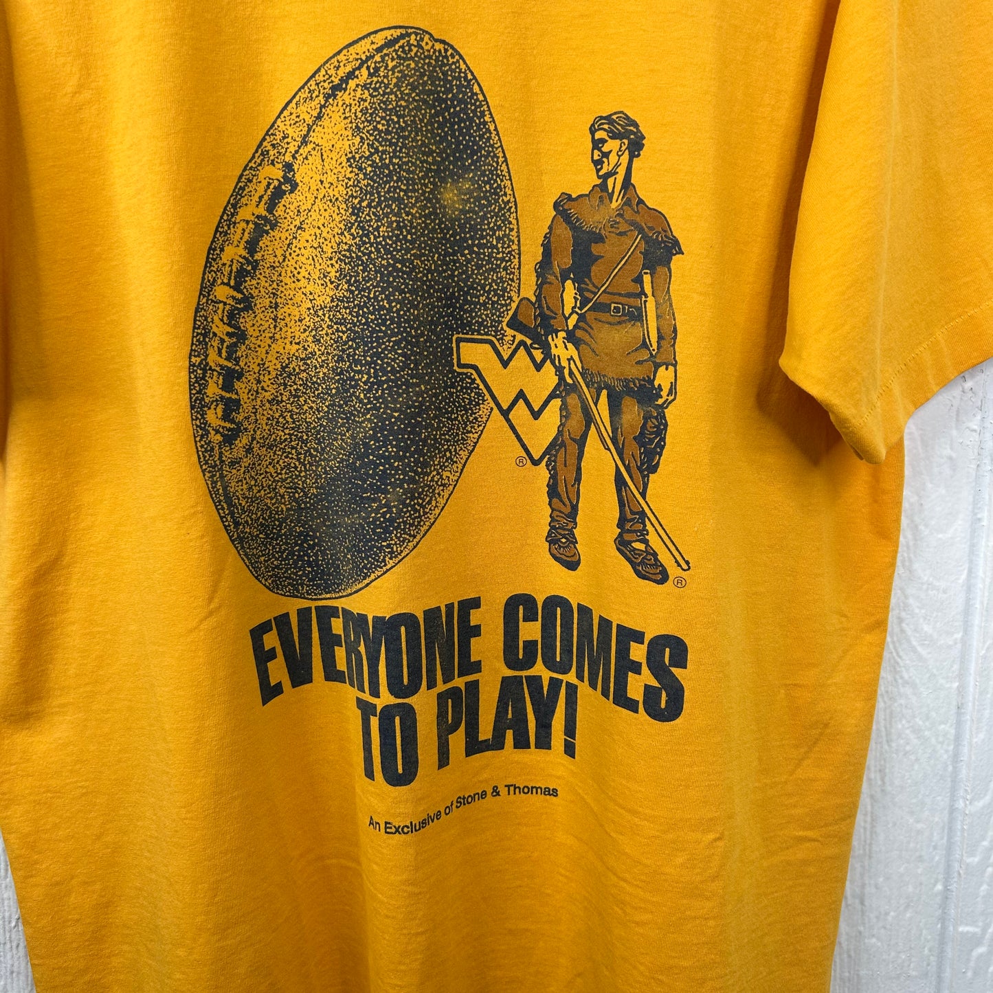 Vintage WVU 'Everyone Comes to Play' Football Tee (XL)