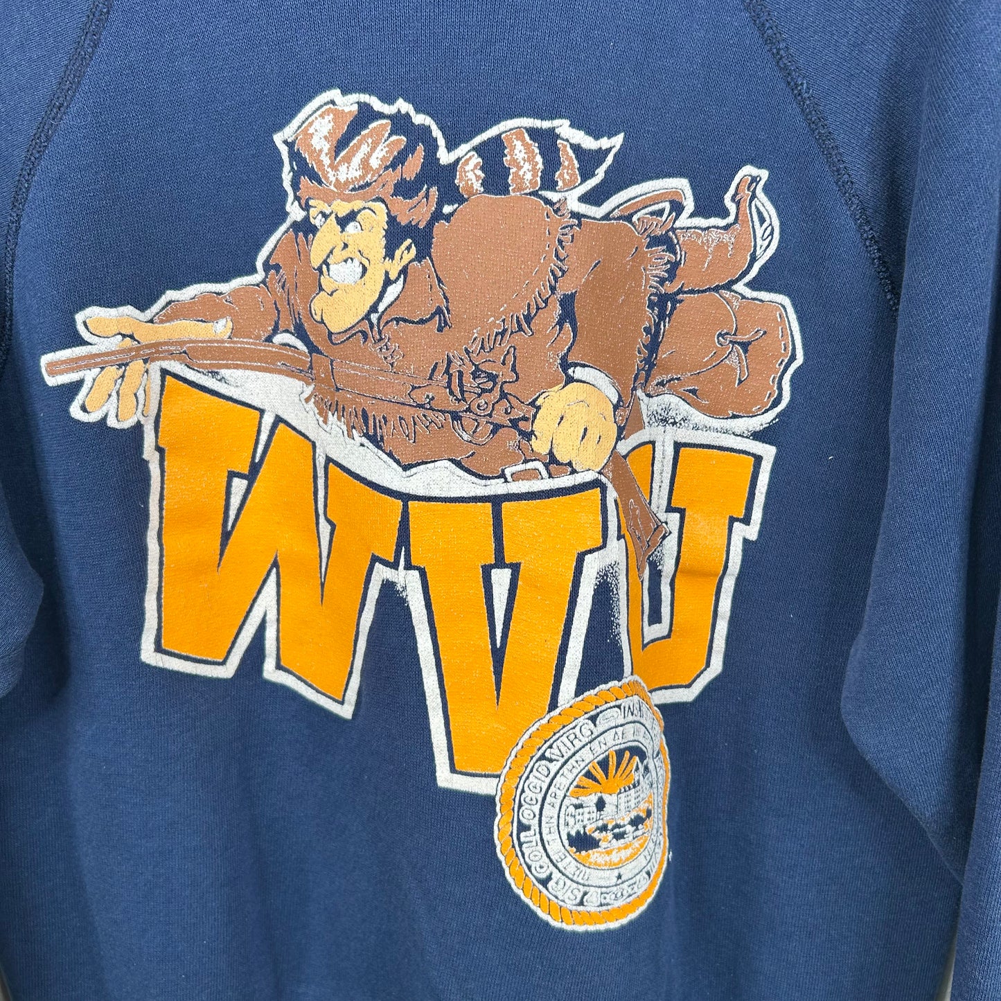Rare 70s WVU Mountaineer Graphic Crewneck (M)