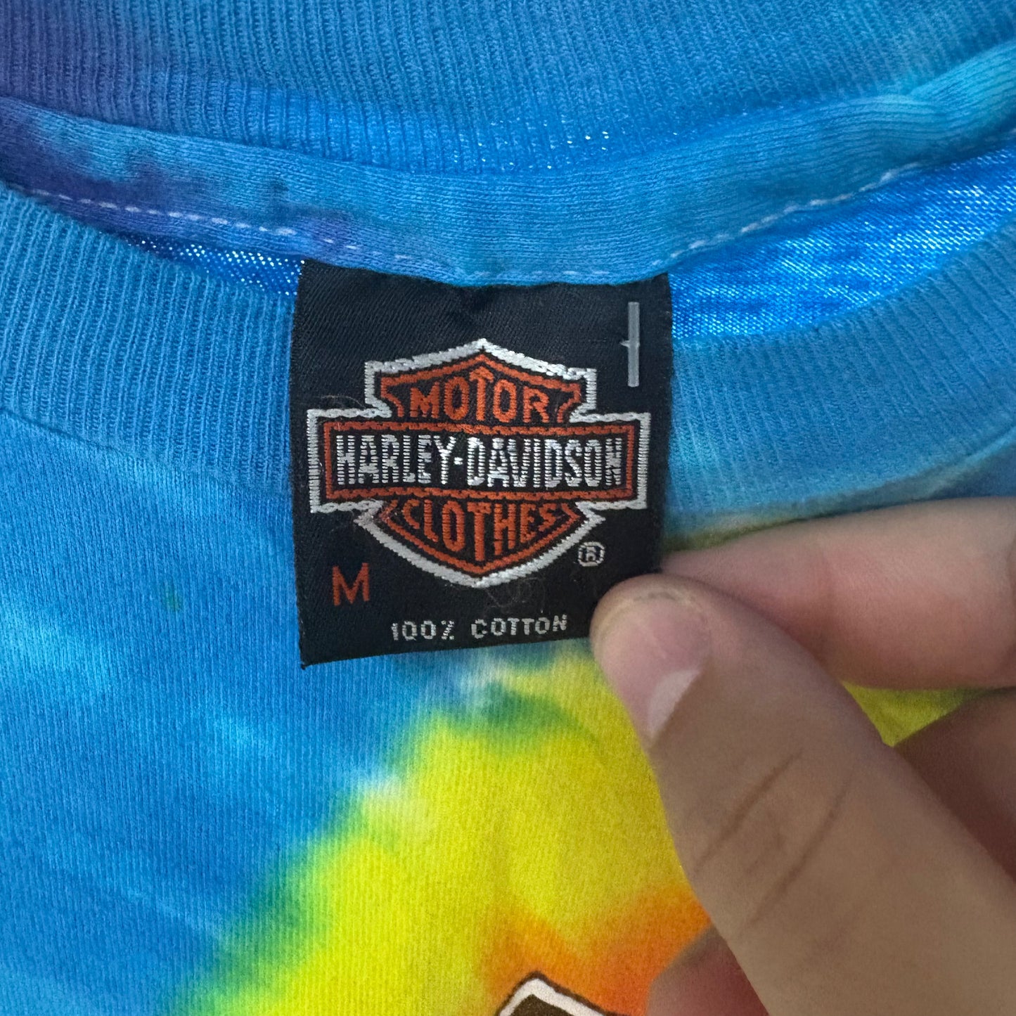 90's Harley Rainbow Tie Dye Tee - Size Medium