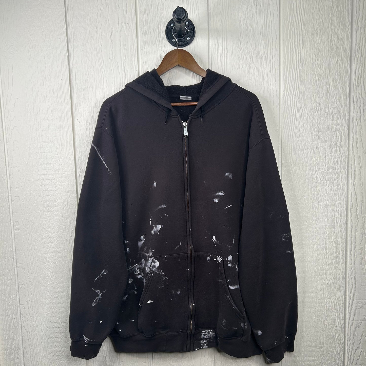 Vintage Thrashed Black Carhartt Zip-Up Hoodie (XL)