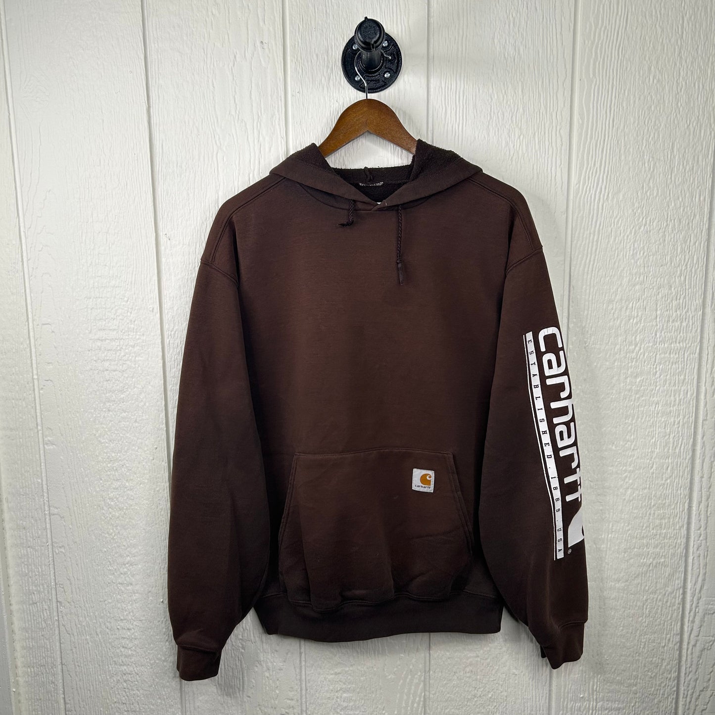 Y2K Faded Brown Carhartt Hoodie (M)