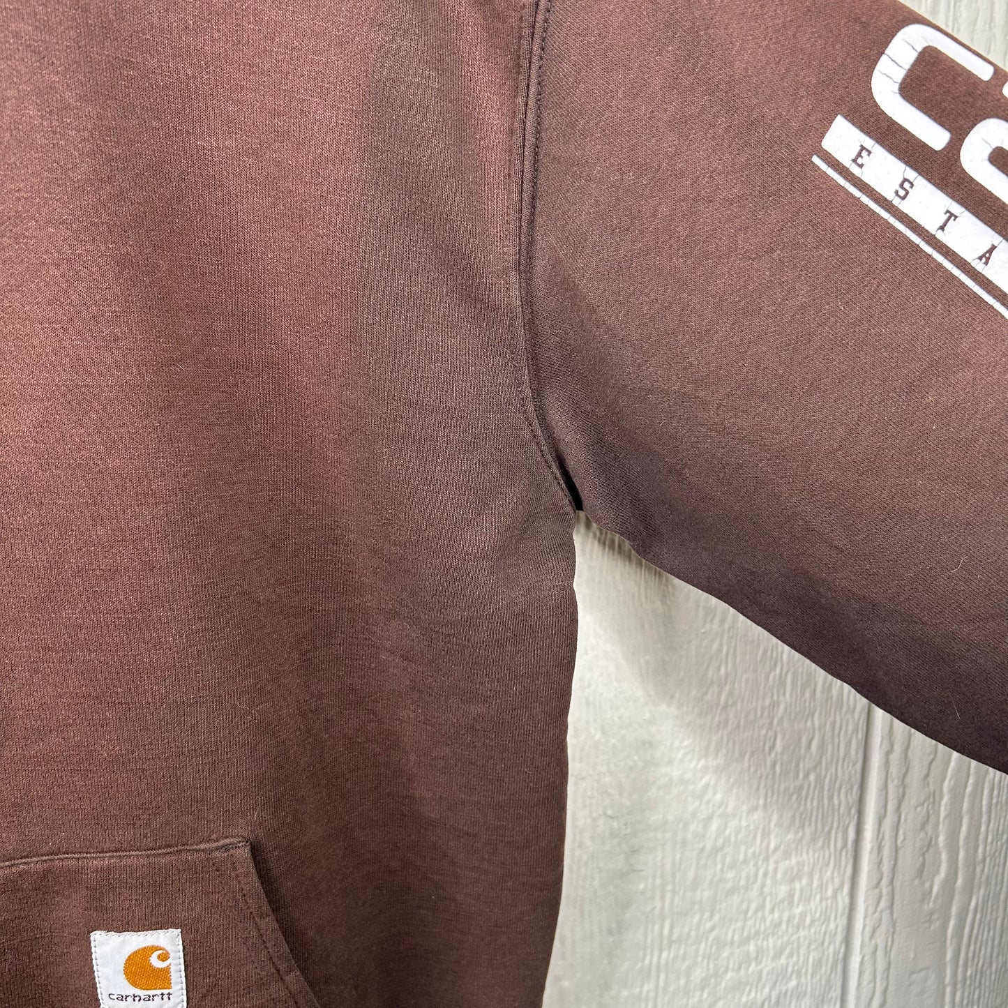 Y2K Faded Brown Carhartt Hoodie (M)