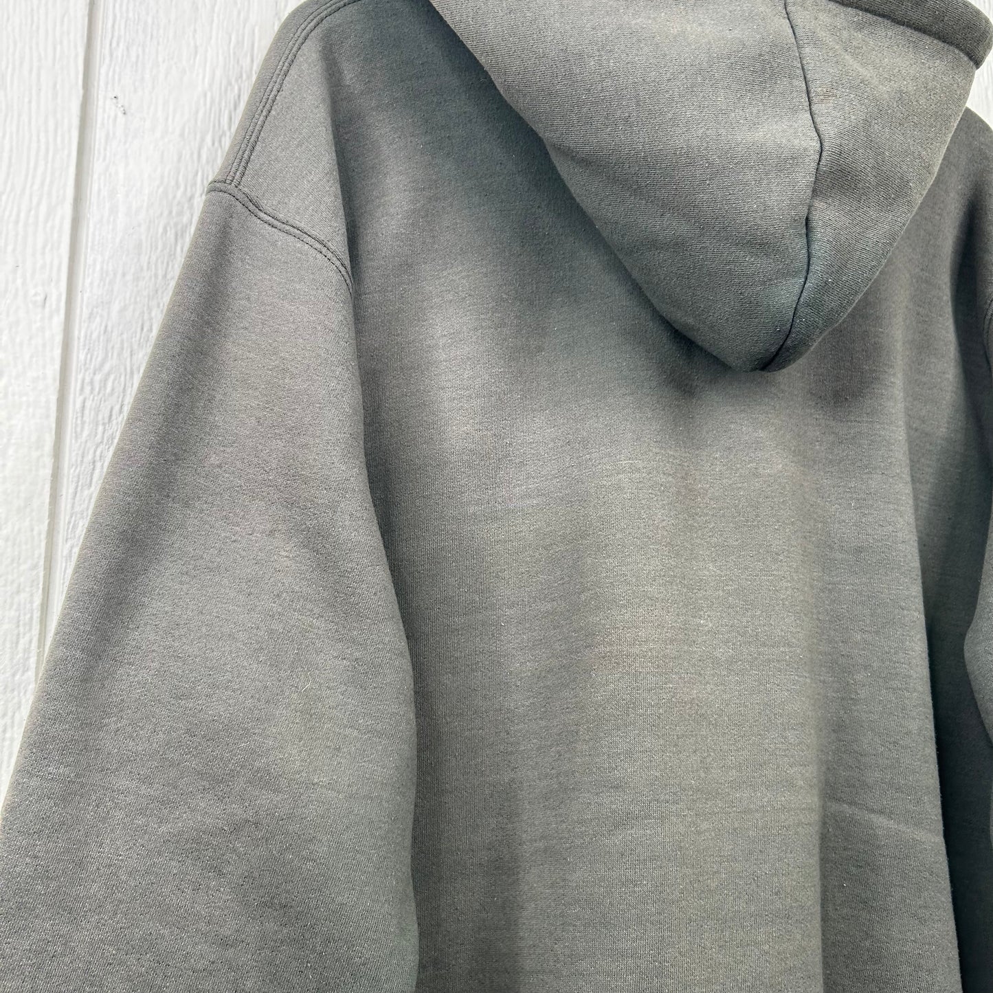 Vintage Faded Green Carhartt Zip-Up Hoodie (XL)