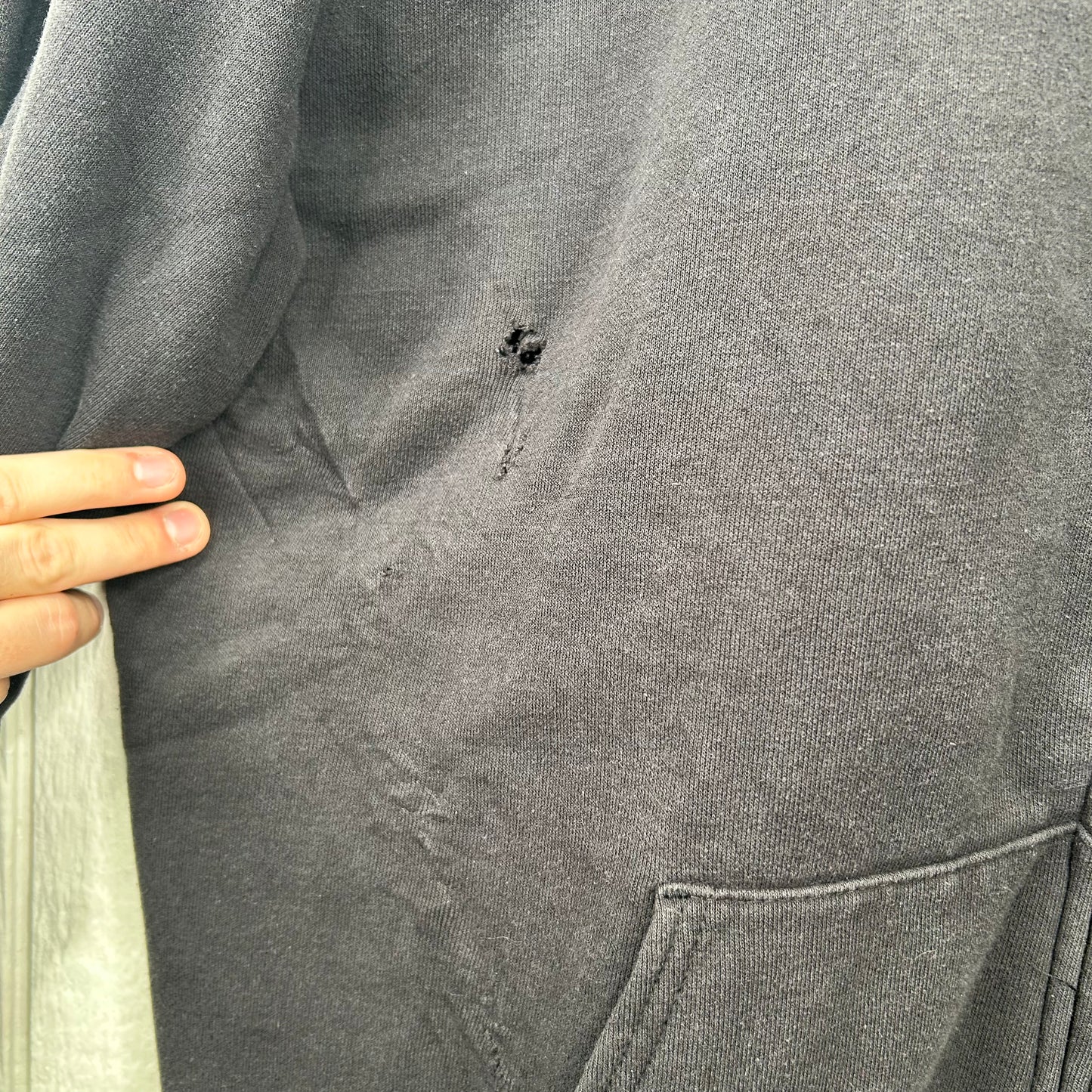 Vintage Black Heavy Weight Zip-Up Hoodie (XL)