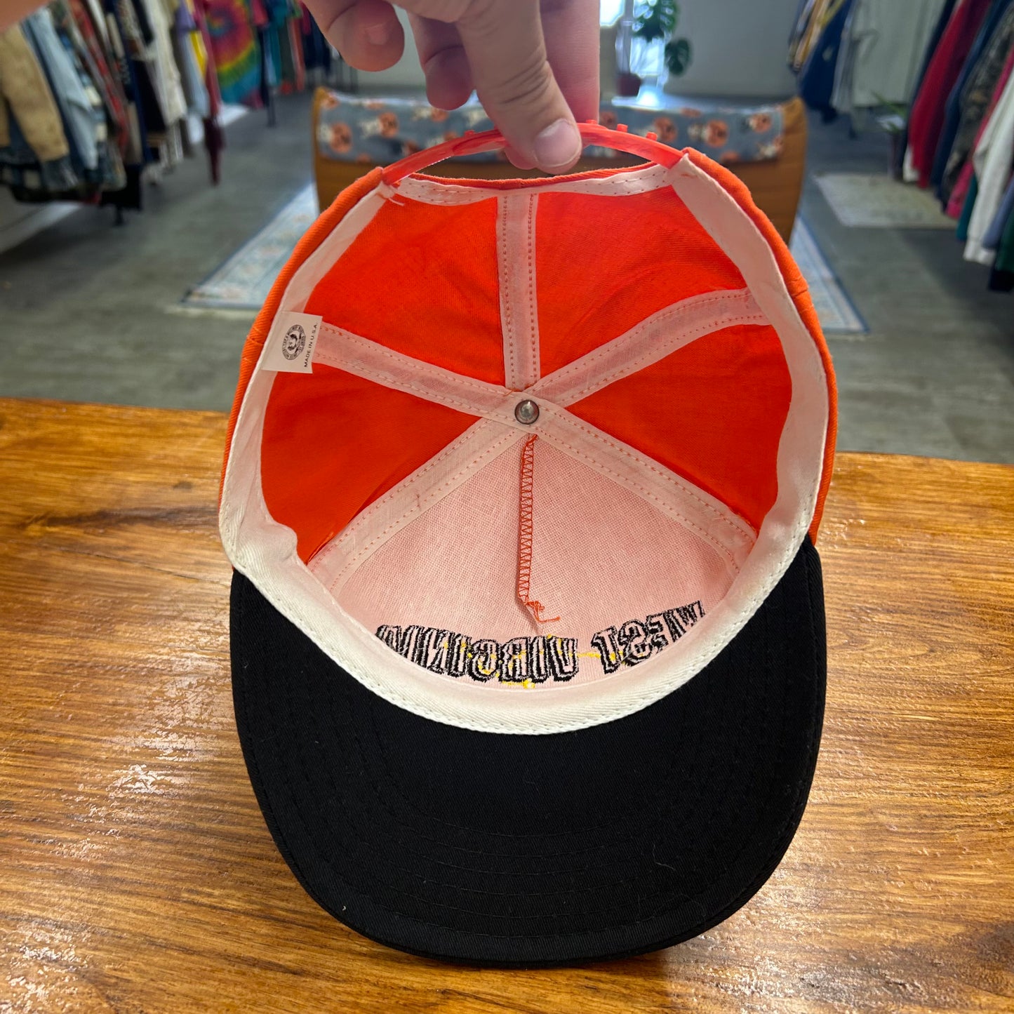 90's Embroidered West Virginia Orange Hat