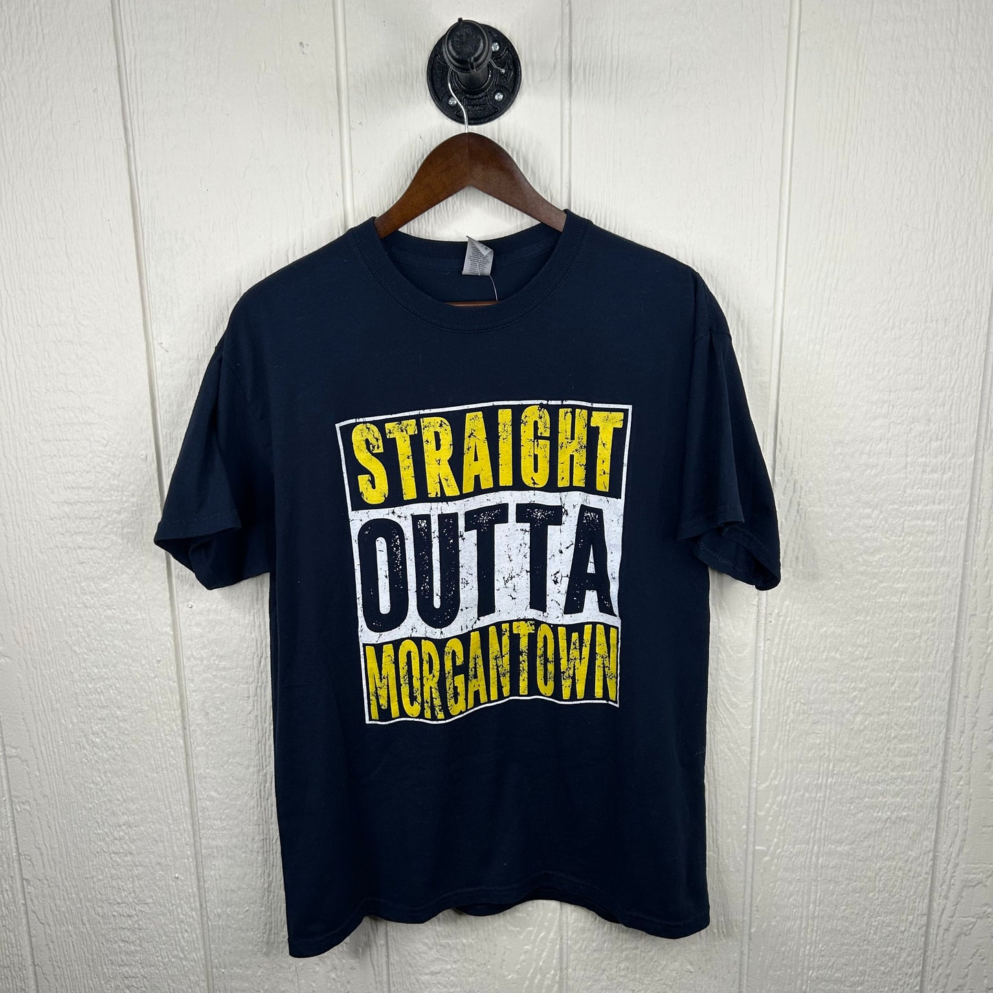 Modern 'Straight Outta Morgantown, Bitch I'm A Mountaineer' Tee (L)