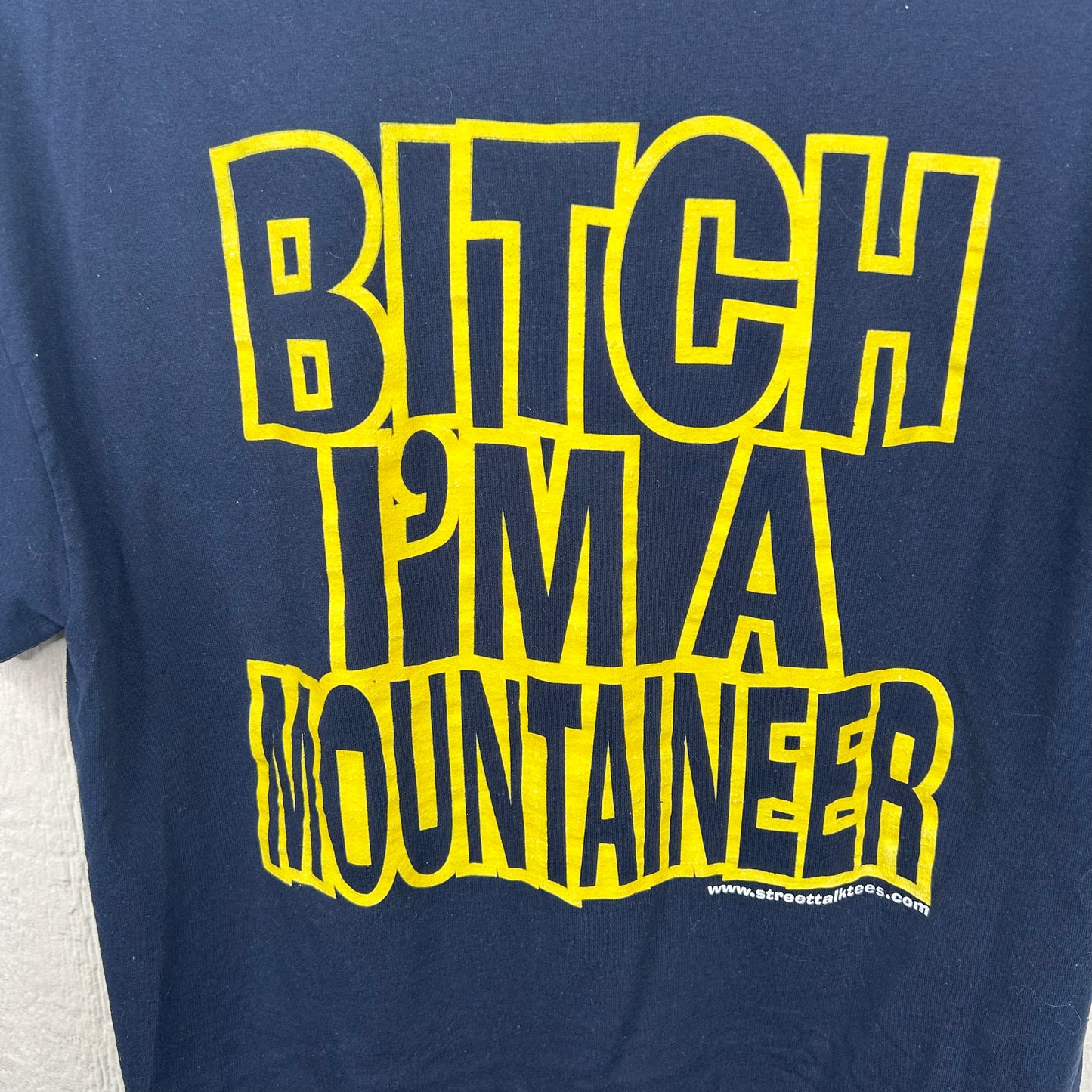 Modern 'Straight Outta Morgantown, Bitch I'm A Mountaineer' Tee (L)