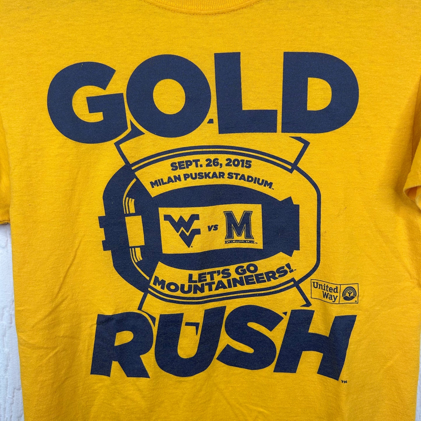 Modern WVU Gold Rush Football Tee (S)