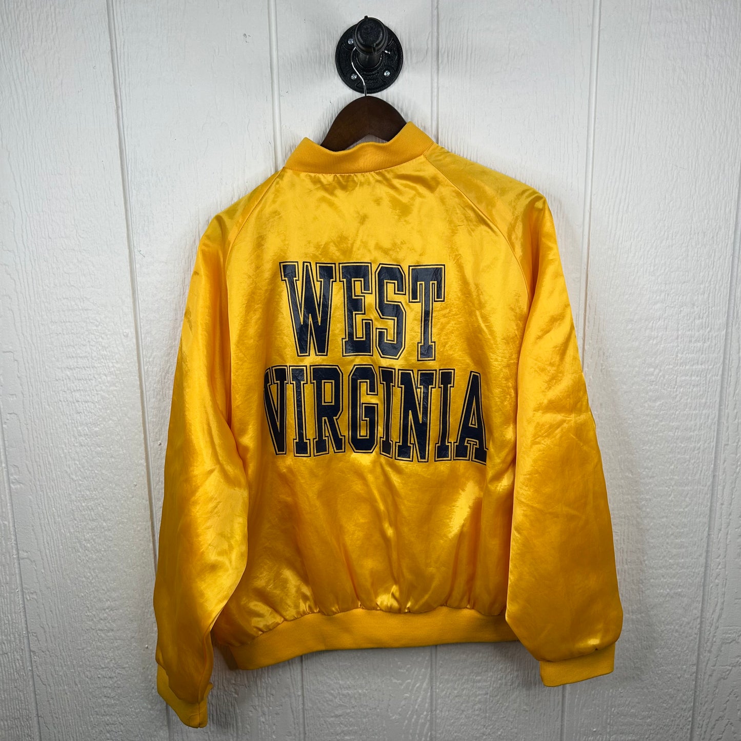 Vintage 80s West Virginia University Gold Bomber Jacket (XL)