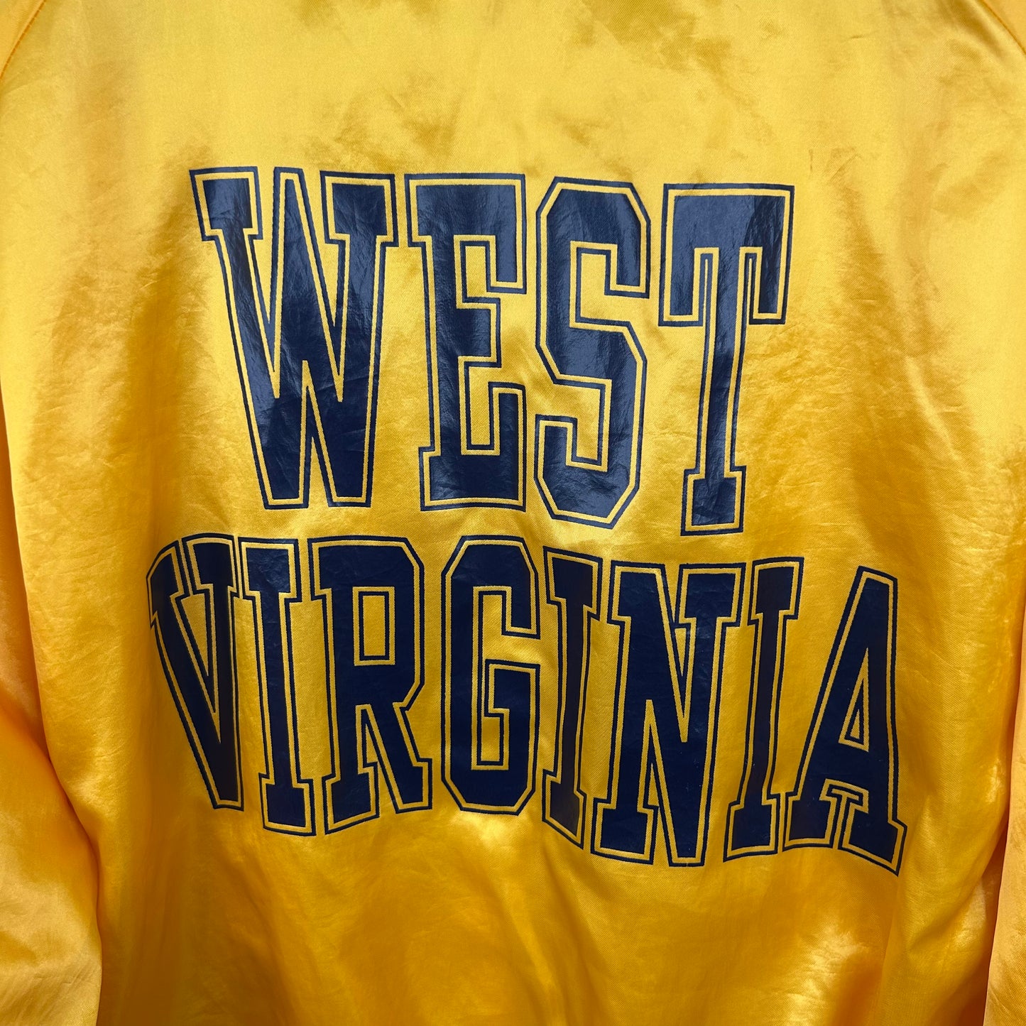 Vintage 80s West Virginia University Gold Bomber Jacket (XL)