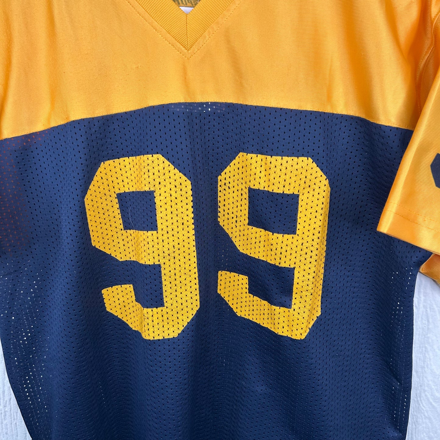 Y2K WVU Number 99 Navy & Gold Jersey (L)