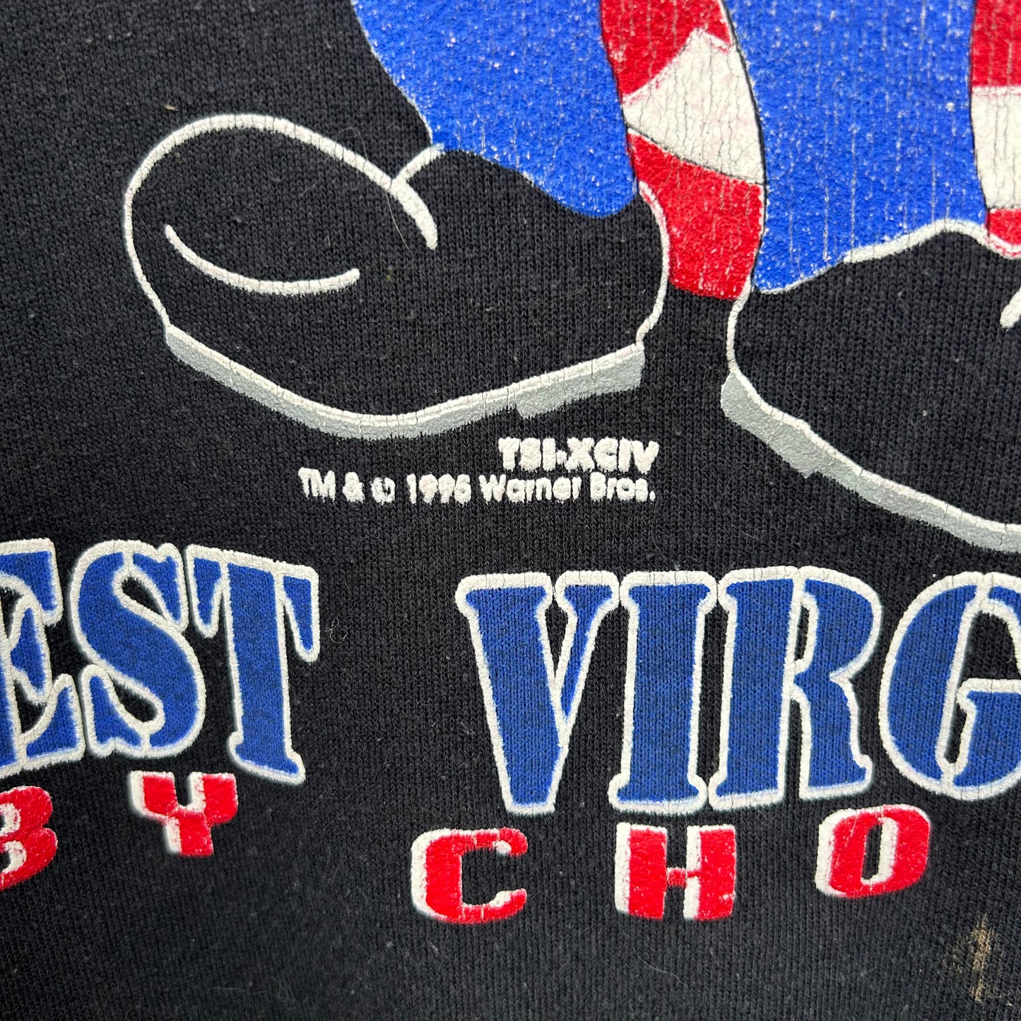 Vintage Rare 1995 'American By Birth, West Virginian By Choice' Bugs Bunny Crewneck (XXL)