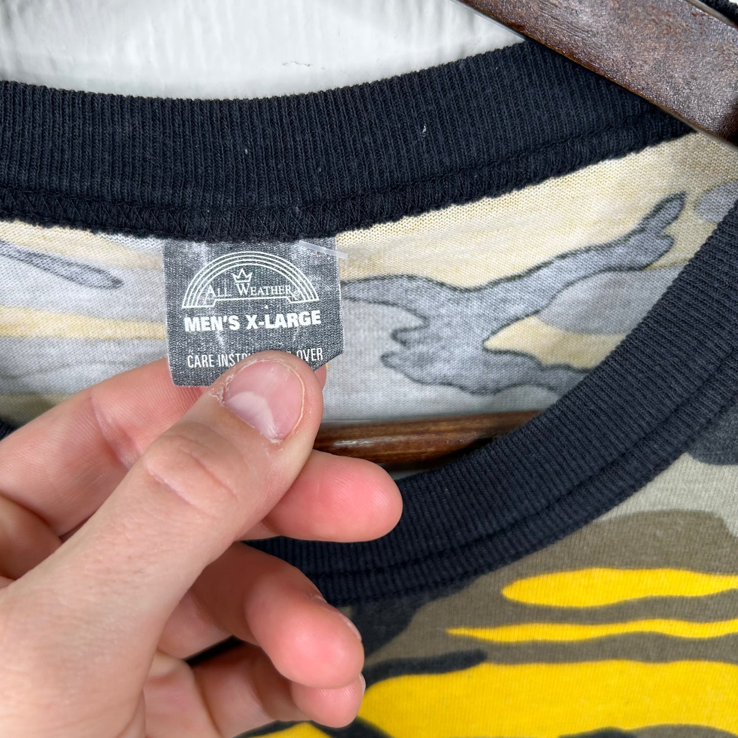 Vintage 90's Yellow Army Camo Tee (L)