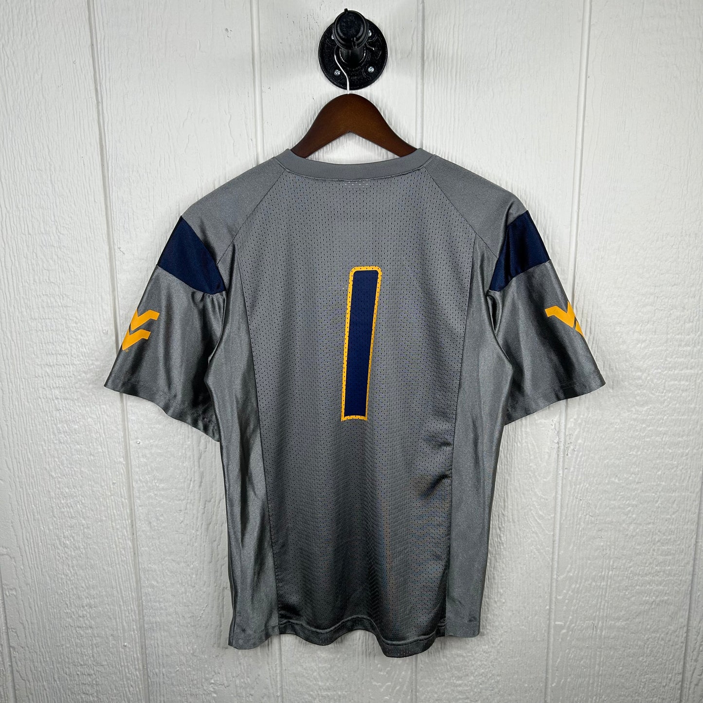 Y2K WVU Number 1 Gray Nike Football Jersey (S)