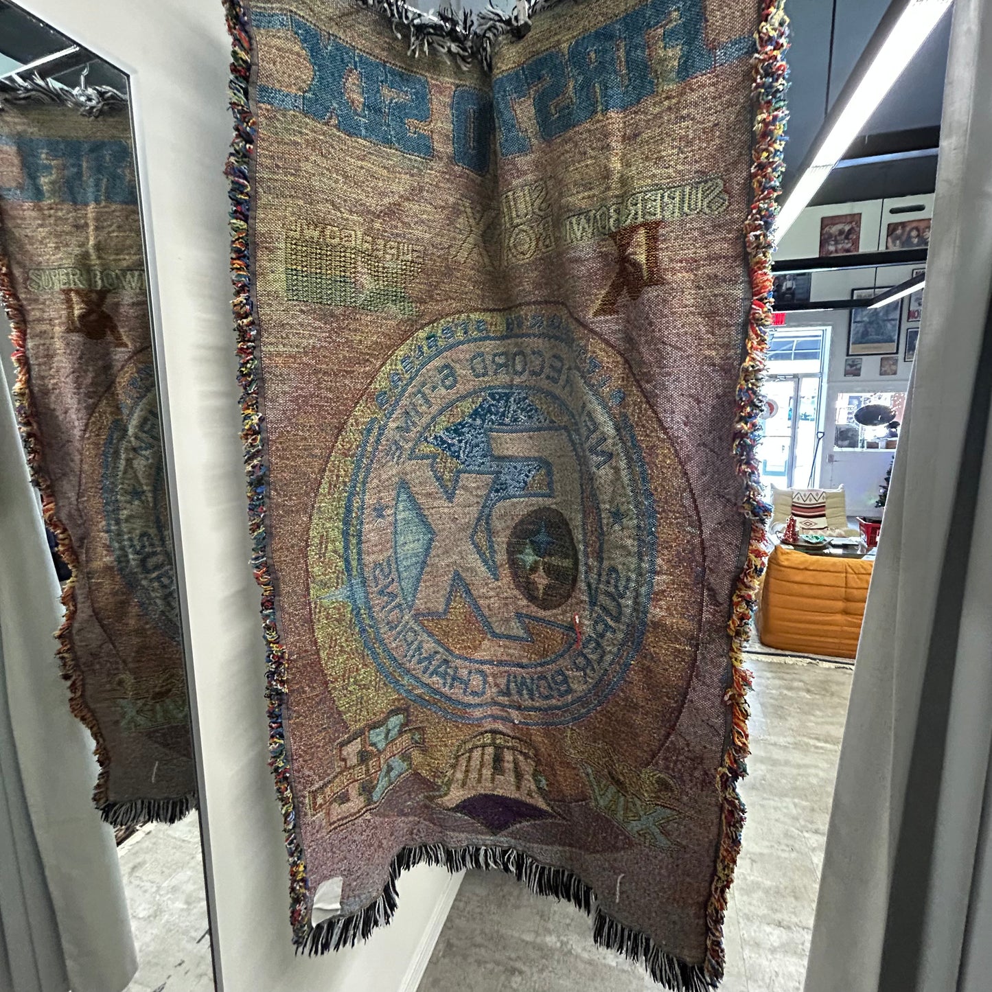 Y2K Pittsburgh Steeler First To Six Super Bowl Champions Knit Blanket