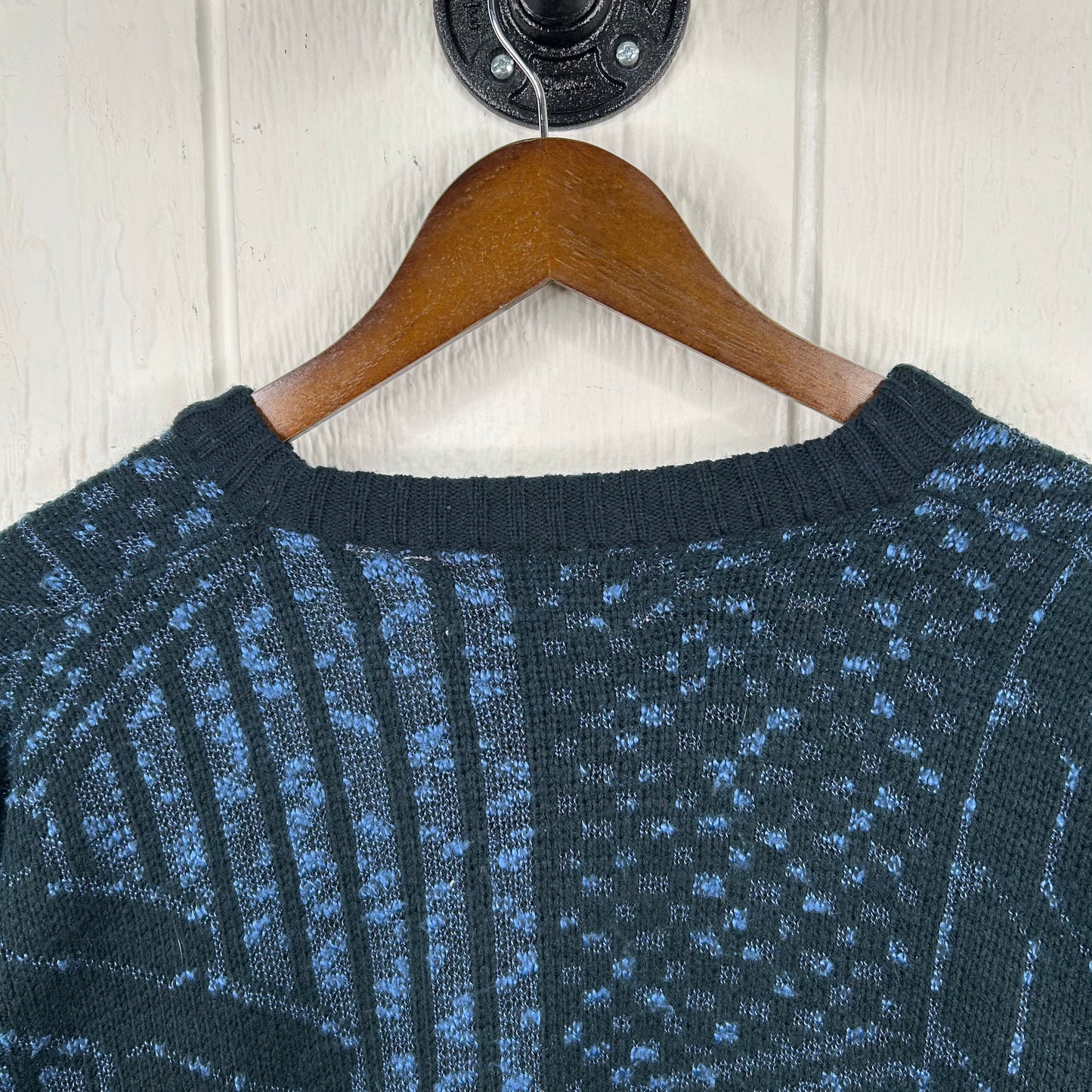 Vintage 90's Navy & Black Knit Sweater (M)