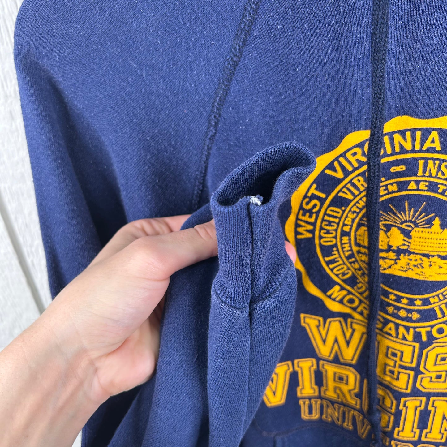 Vintage 80's West Virginia University Seal Logo Hoodie (L)