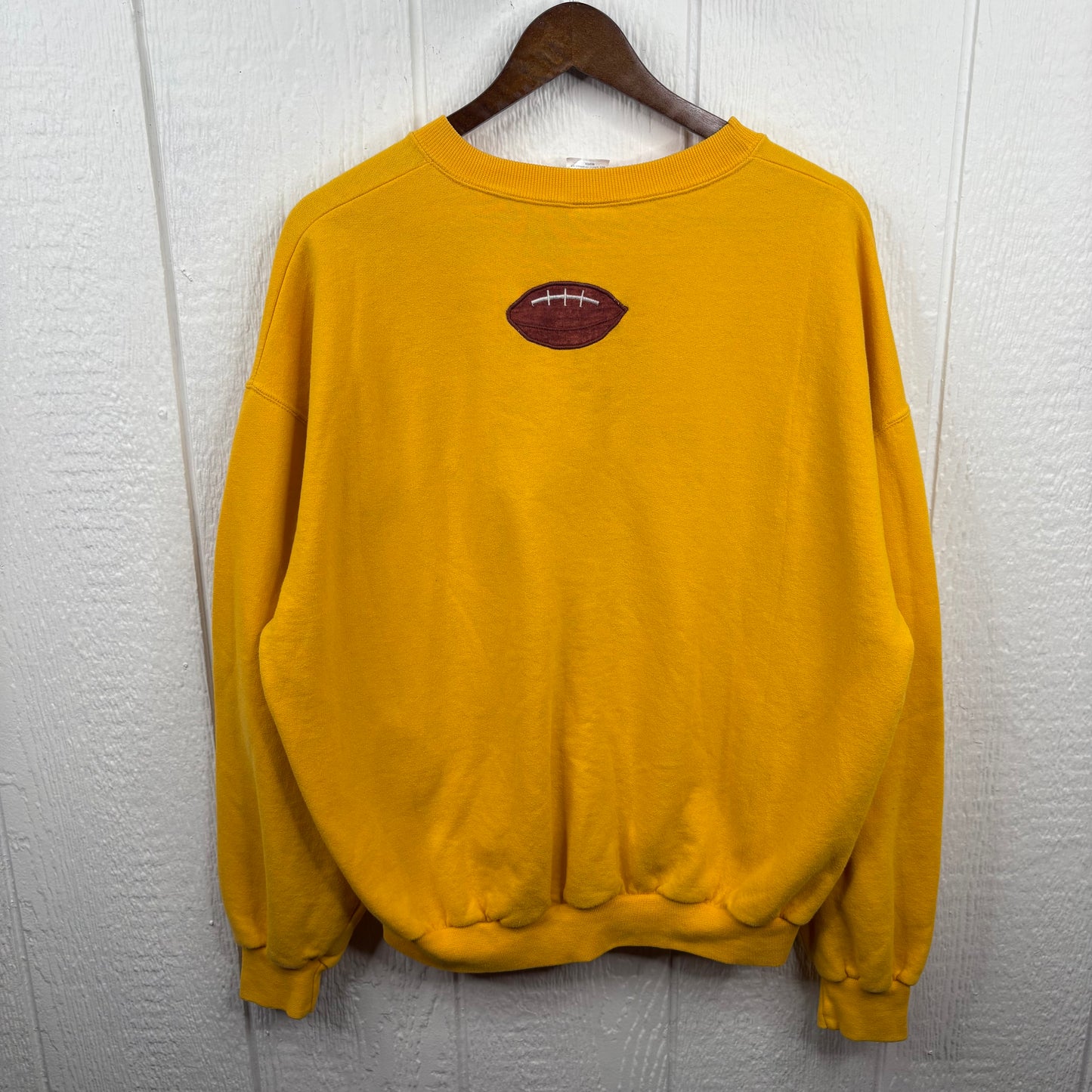 Vintage WVU Embroidered Yellow Football Crewneck (L)