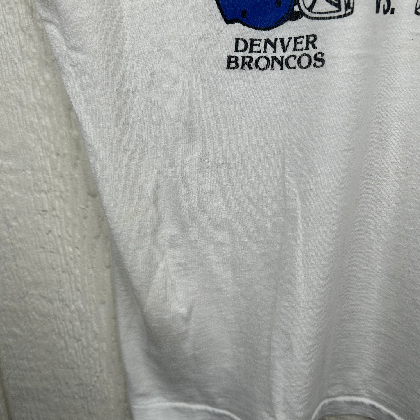 Vintage 1987 Super Bowl XXI Broncos vs. Giants Back Hit Tee (L)
