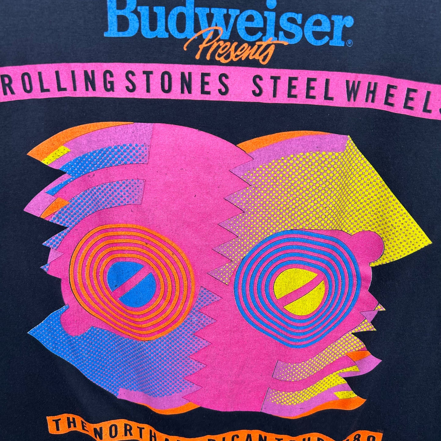 Vintage 1989 Rolling Stones Steel Wheels Tour Tee (L)