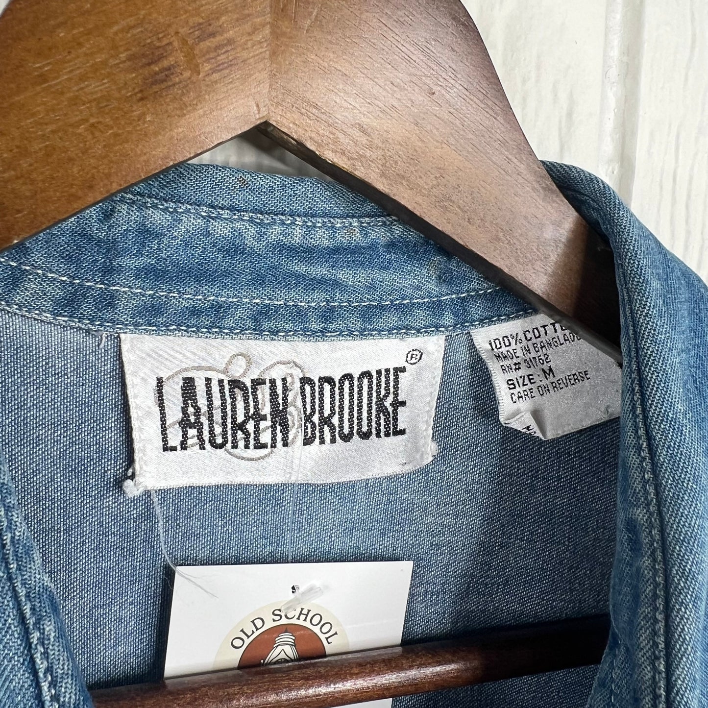 Vintage Embroidered Denim Vest (M)