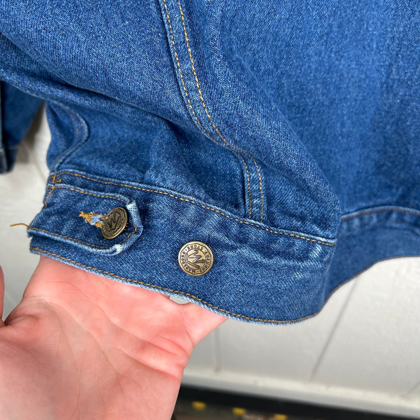 Vintage 90's Denim Marlboro Button Up Jacket (S)