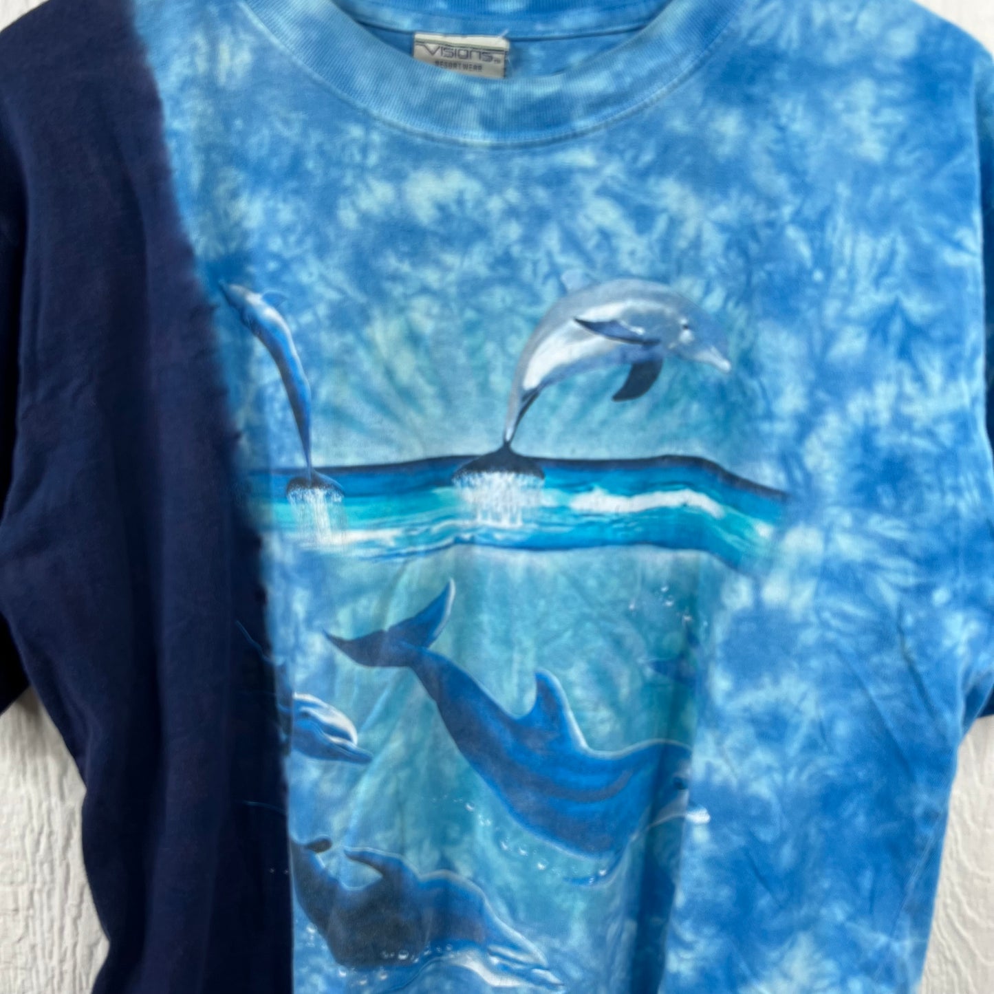 Vintage Tie Dye Dolphin Tee (L)