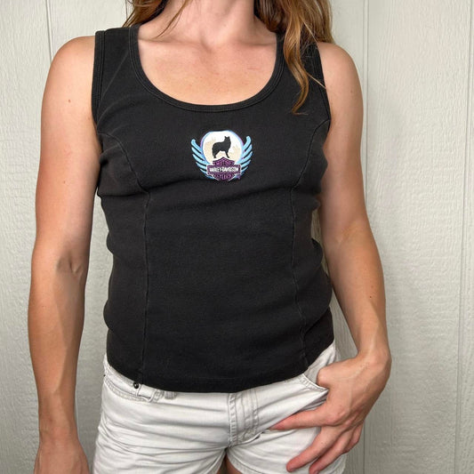 Vintage Harley Davidson Wolf St. Pete Florida Femme Skin Tight Tank (M)