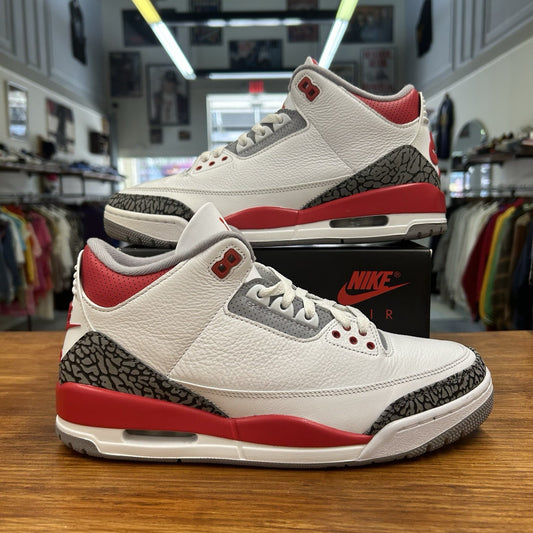 Size 10 - Jordan 3 Retro Mid Fire Red Lightly Worn