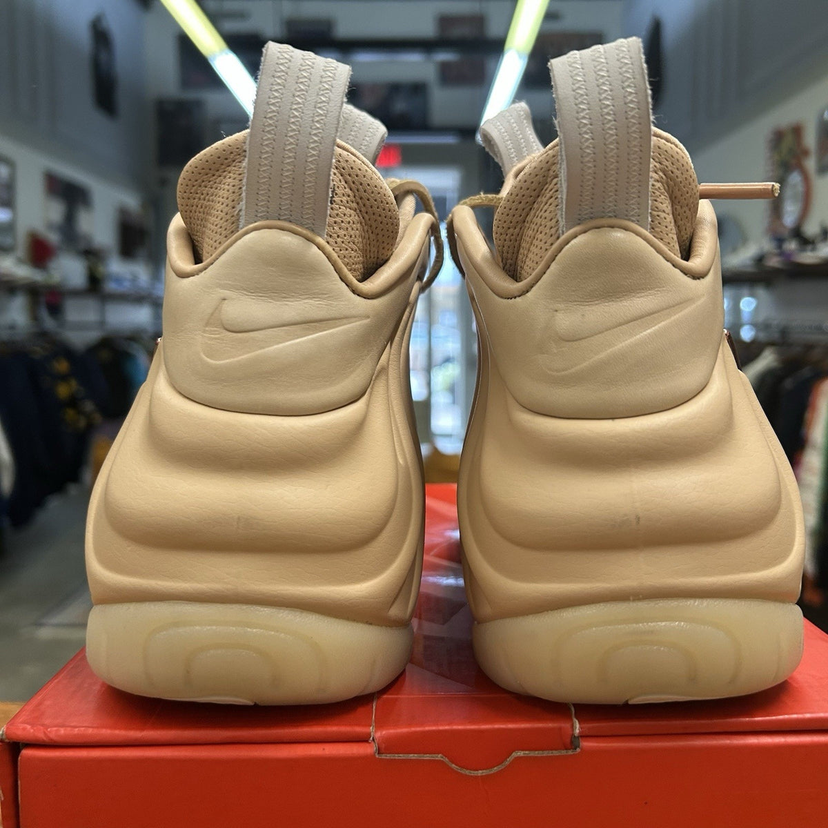 Size 11.5 - Nike Air Foamposite Pro Premium Vachetta Tan Tried On
