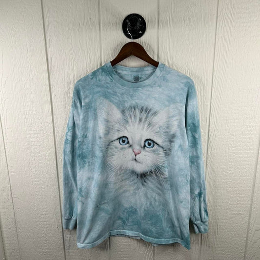 Y2K Kitten Blue Tie-Dye Long Sleeve (XL)