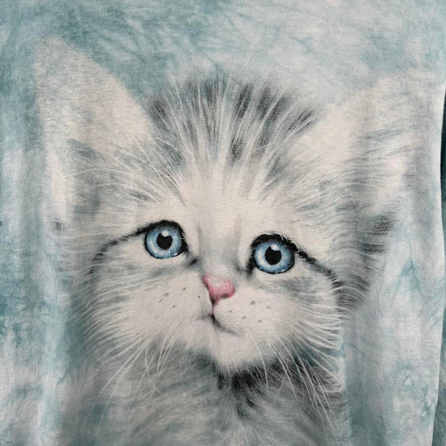 Y2K Kitten Blue Tie-Dye Long Sleeve (XL)