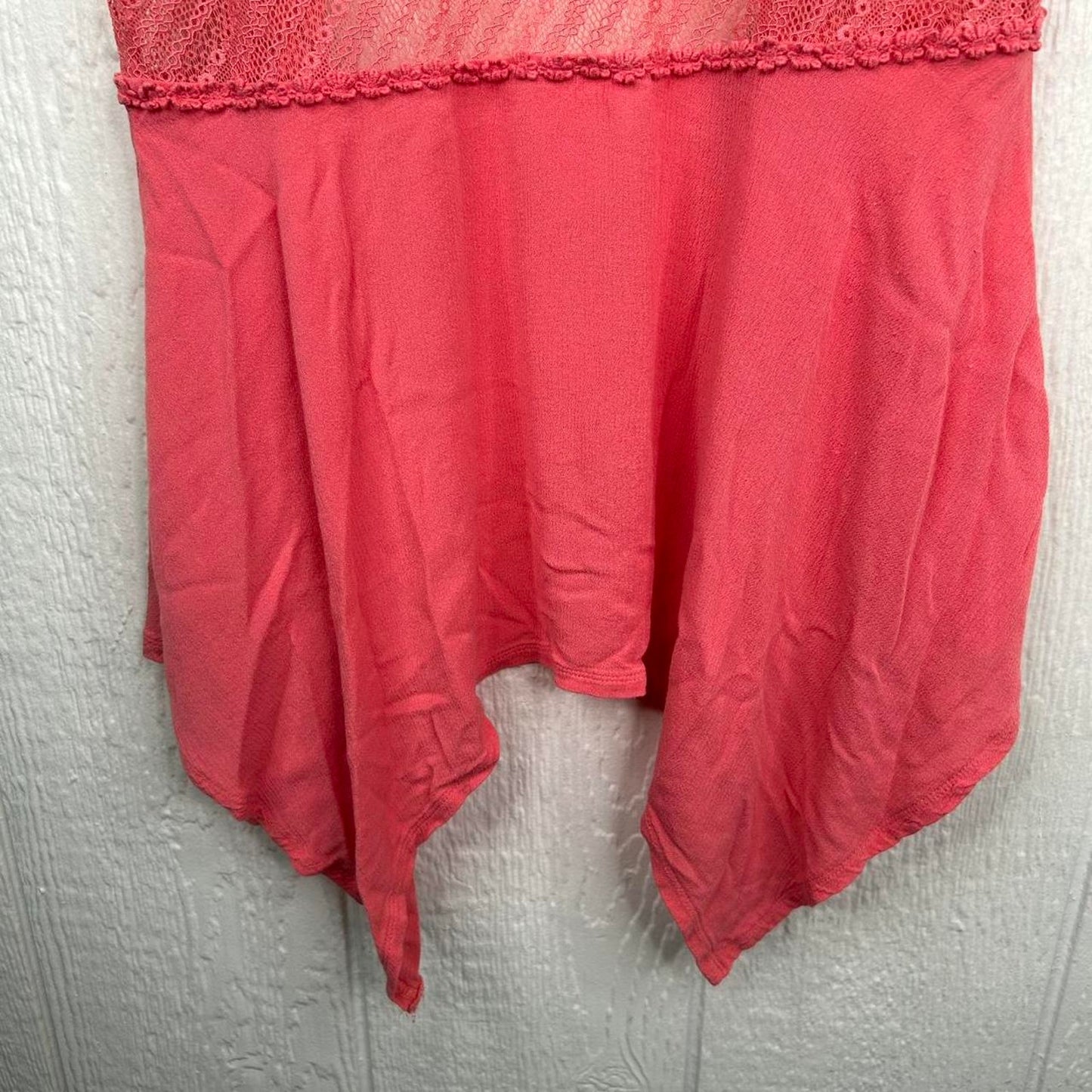 2000s y2k Coral Pink Boho Sleeveless Cardigan (M)