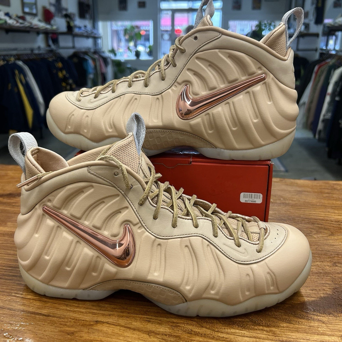 Size 11.5 - Nike Air Foamposite Pro Premium Vachetta Tan Tried On