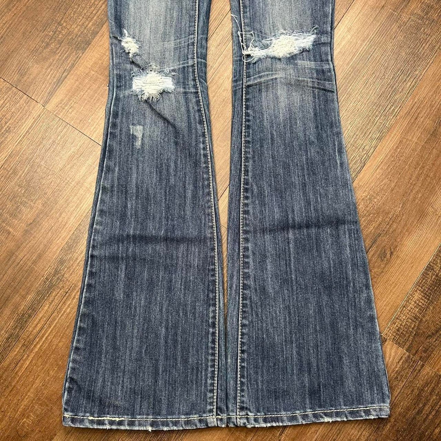 2000s y2k Almost Famous Low Rise Embellished Flare Jeans
