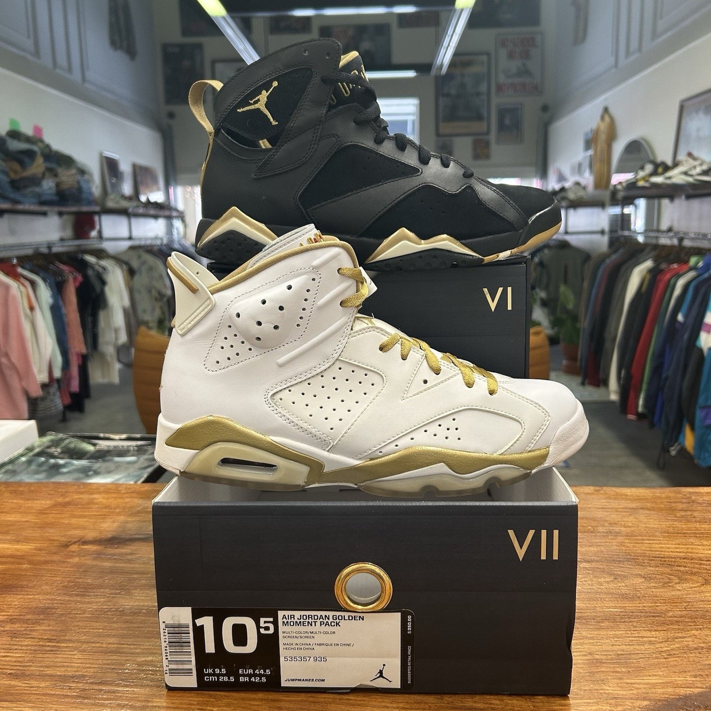 Size 10.5 - Air Jordan 7/6 Retro Golden Moments Pack