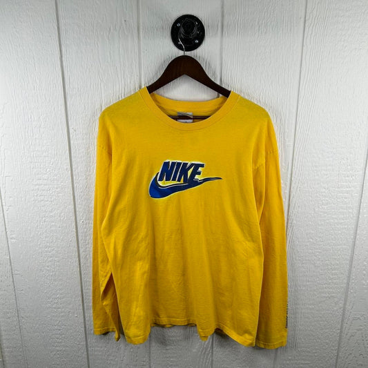 Y2K Yellow & Blue Nike Graphic Long Sleeve (M)