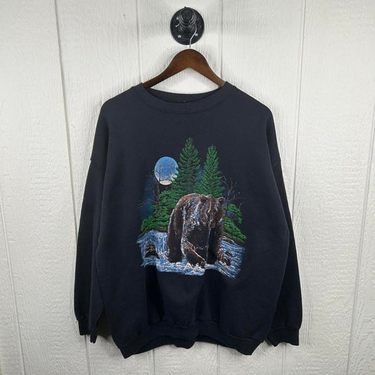 Vintage 90’s Brown Bear River Nature Graphic Crewneck (XL)