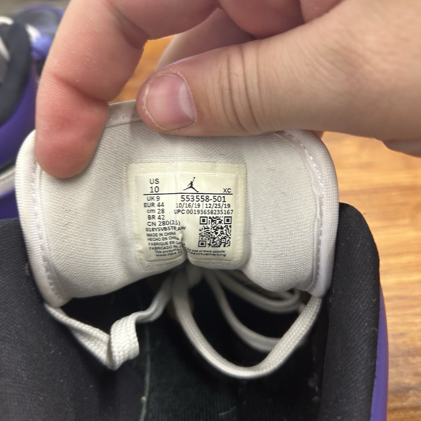 Size 10 - Air Jordan 1 Low Court Purple