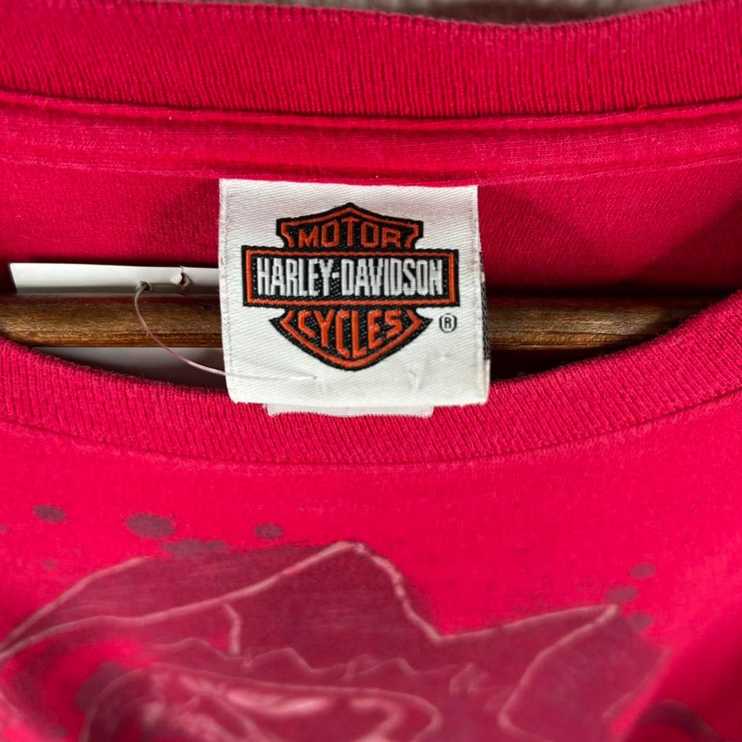 Y2K Red Harley Davidson Skull Biker Tee (XXL)