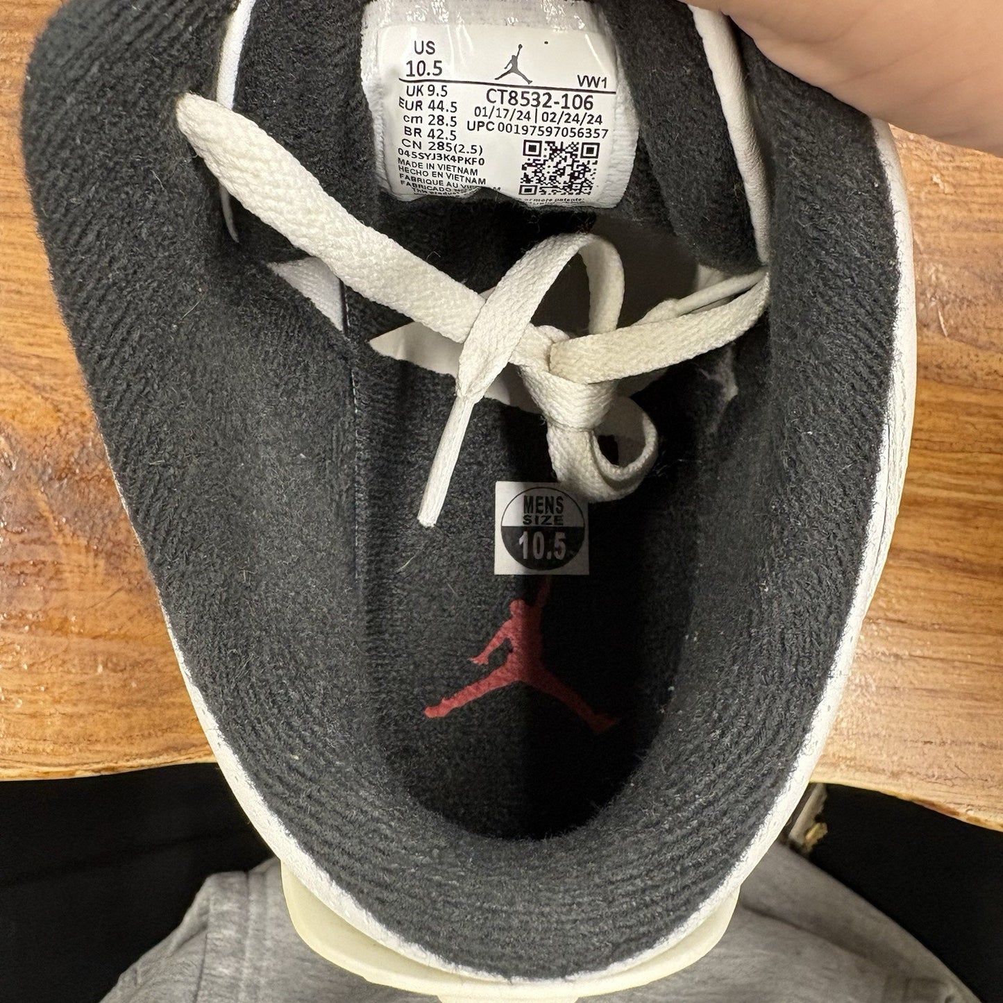 Size 10.5 -Jordan 3 Retro Cement Grey