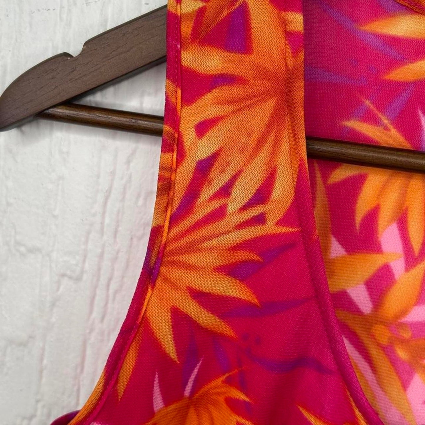 2000s y2k Hawaiian Tropical Palm Pattern Tank Top (M)
