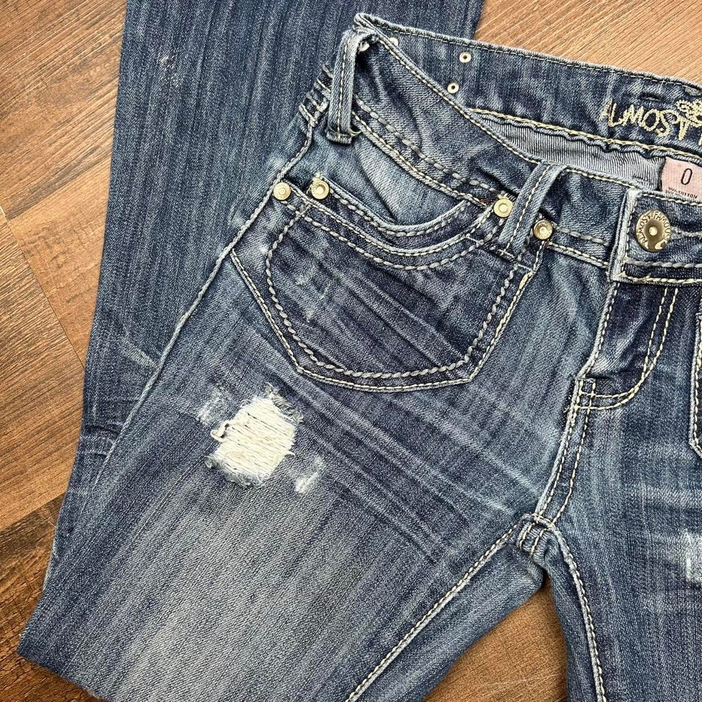 2000s y2k Almost Famous Low Rise Embellished Flare Jeans