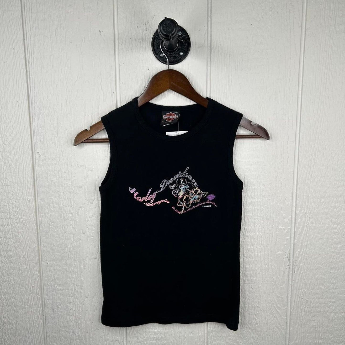 2000s y2k Harley Davidson Motorcycle Aruba Women's Tank (M)