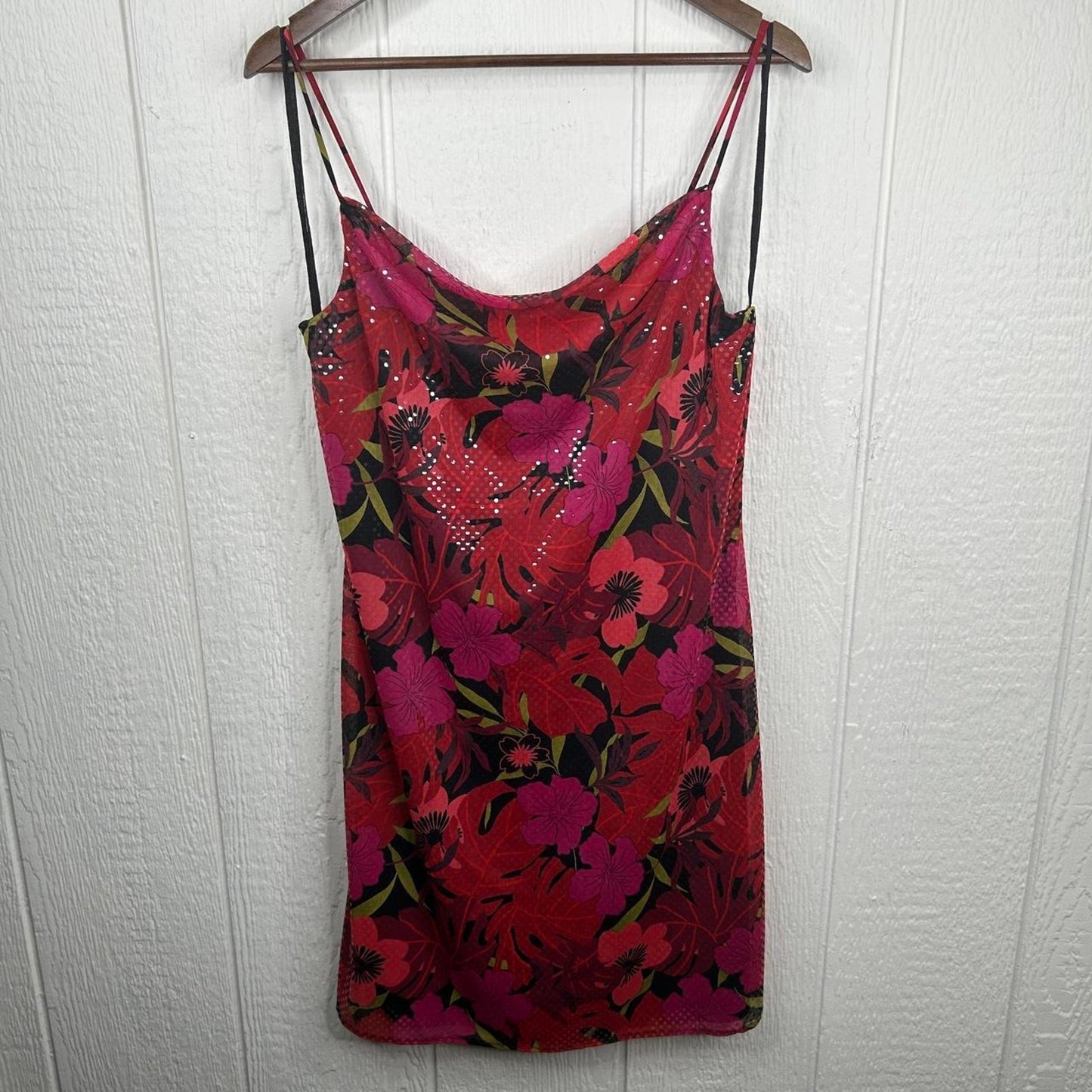 Vintage y2k Floral Hawaiian Sparkly Dress (12)
