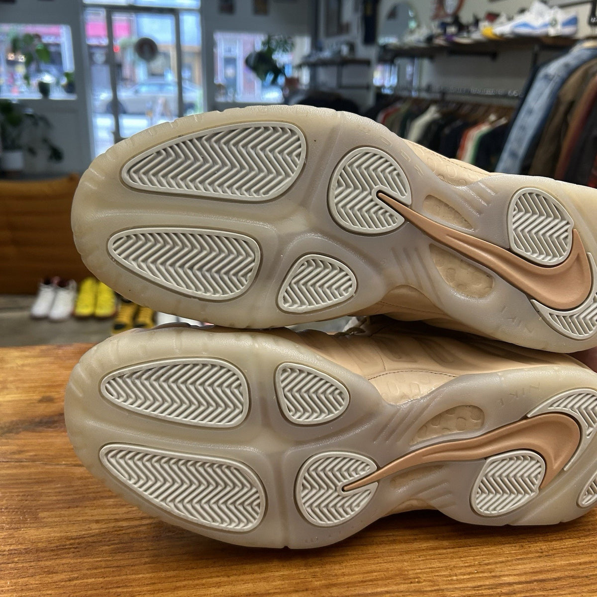 Size 11.5 - Nike Air Foamposite Pro Premium Vachetta Tan Tried On