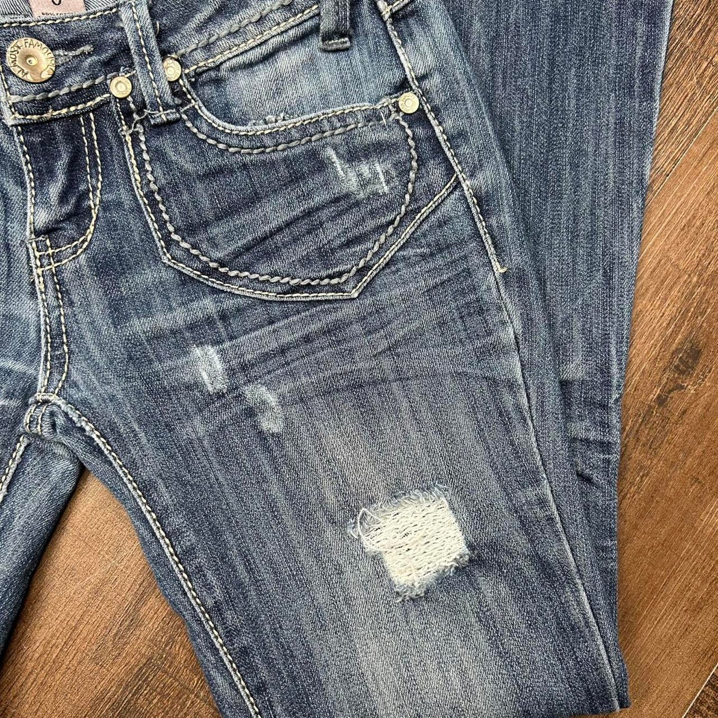 2000s y2k Almost Famous Low Rise Embellished Flare Jeans