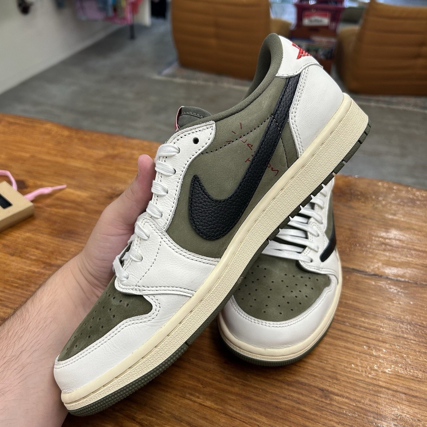 Size 10.5 - Travis Scott x Air Jordan 1 Retro OG SP Low Reverse Olive