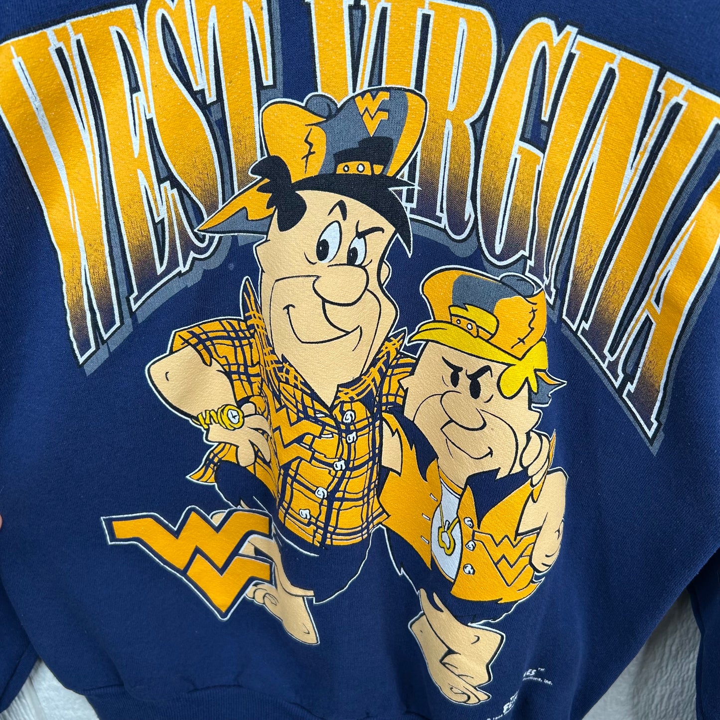 Vintage 90's WVU x Flintstones Graphic Crewneck (M)